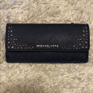 Michael kors navy studded wallet
